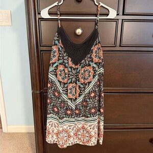 As U Wish Boho paisley mini dress cover up size medium